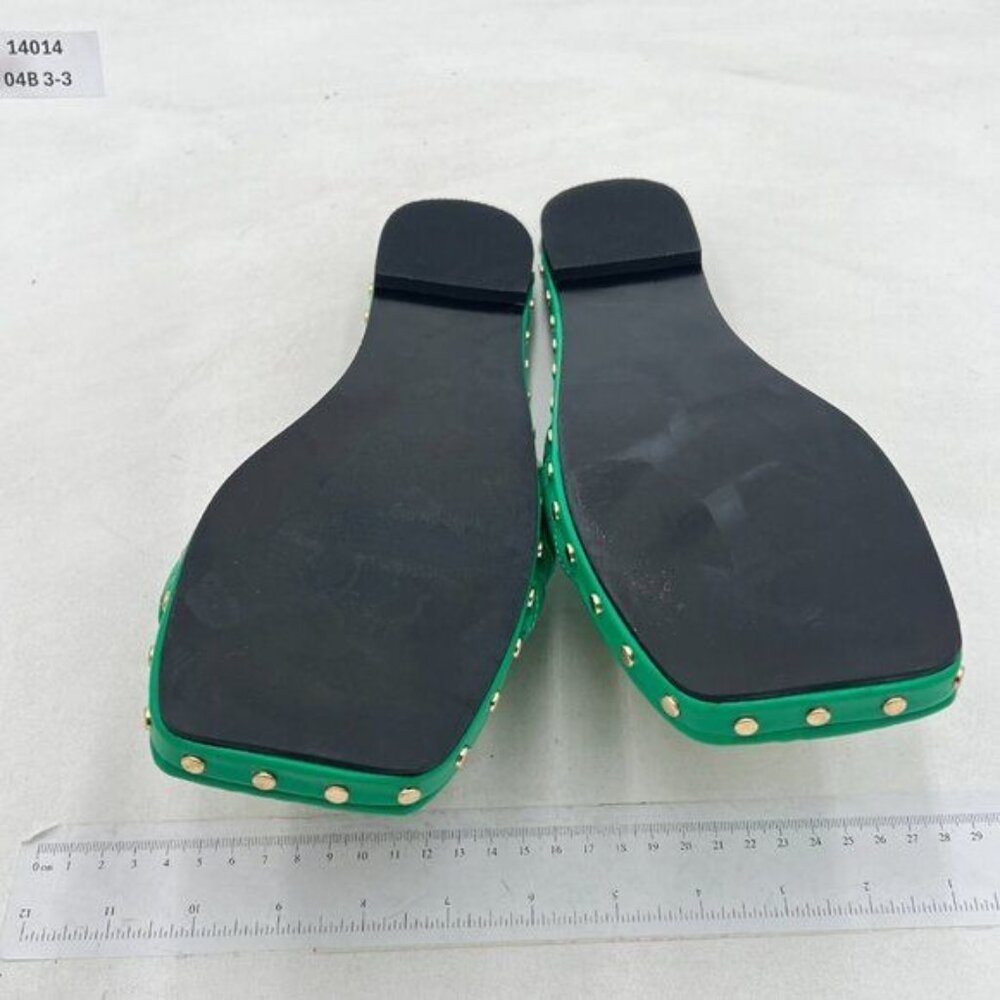 FSJ Green Women Sexy Square Open Toe Comfortable Flat Thick Sole Cushion Sandals - Picture 7 of 8
